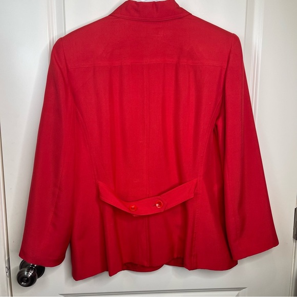 Josephine Chaus Red 100% Silk Blazer Jacket 12 - Picture 14 of 15